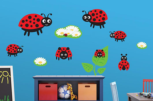 Cute Ladybug Family Wall Decal Sticker Set Wall Decal