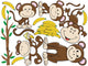 Cute Monkey Family Wall Decal Sticker Set Wall Decal
