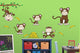 Cute Monkey Family Wall Decal Sticker Set Wall Decal