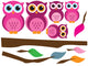 Cute Pink Owl Family Wall Decal Sticker Set Wall Decal