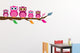 Cute Pink Owl Family Wall Decal Sticker Set Wall Decal