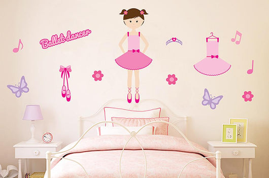 Cute Ballerina Wall Decal Sticker Set Wall Decal