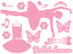 Pink Ballet Wall Decal Sticker Set Wall Decal