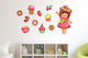 Kawaii Little Girl with Wall Decal Sticker Set Wall Decal