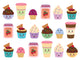 Cute Ice Cream Friends Wall Decal Sticker Set Wall Decal