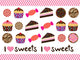 Cute Set Cupcake and Wall Decal Sticker Set Wall Decal