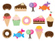 Cute Candy and Sweets Wall Decal Sticker Set Wall Decal