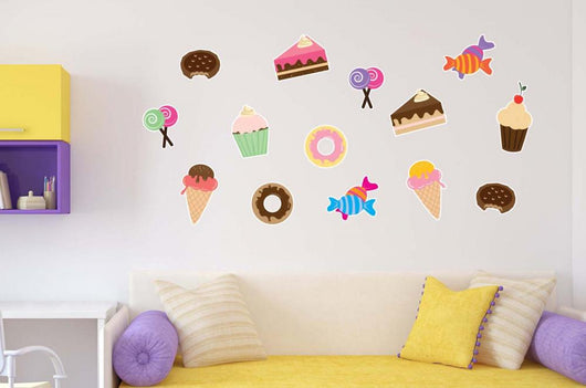 Cute Candy and Sweets Wall Decal Sticker Set Wall Decal