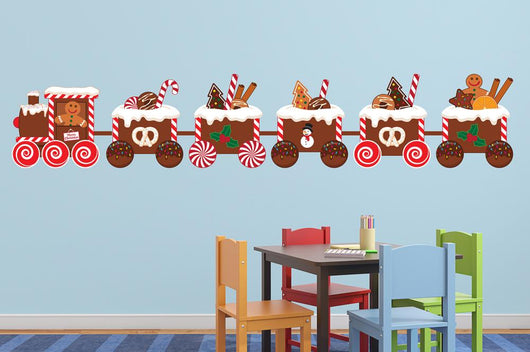 Christmas Gingerbread Train Wall Decal Sticker Set Wall Decal
