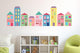 Pastel Girly City Wall Decal Sticker Set Wall Decal