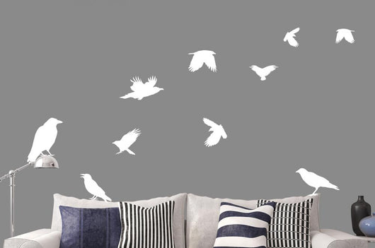 White Crows Wall Decal Sticker Set Wall Decal