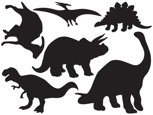 Black Dinosaur Silhouettes Wall Decal Sticker Set Wall Decal
