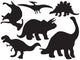 Black Dinosaur Silhouettes Wall Decal Sticker Set Wall Decal