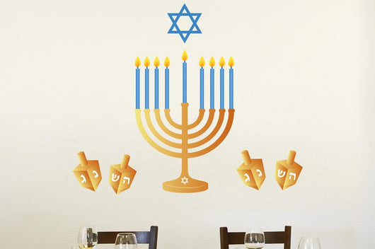 Hanukkah Menorah Wall Decal Sticker Set Wall Decal