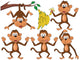 Silly Monkeys Wall Decal Sticker Set Wall Decal
