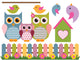 Colorful Owls and Bird Wall Decal Sticker Set Wall Decal