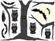 Spooky Owls and Bats Wall Decal Sticker Set Wall Decal