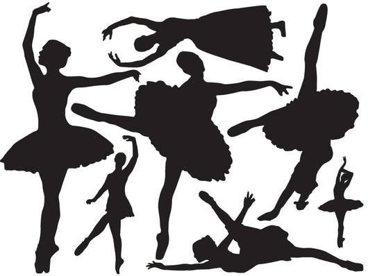 Black Ballet Silhouettes Wall Decal Sticker Set Wall Decal