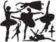 Black Ballet Silhouettes Wall Decal Sticker Set Wall Decal