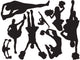 Black Silhouetted Poms Cheer Wall Decal Sticker Set Wall Decal