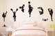 Black Silhouetted Poms Cheer Wall Decal Sticker Set Wall Decal