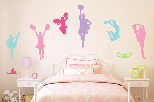 Girly Pastel Cheer Wall Decal Sticker Set Wall Decal