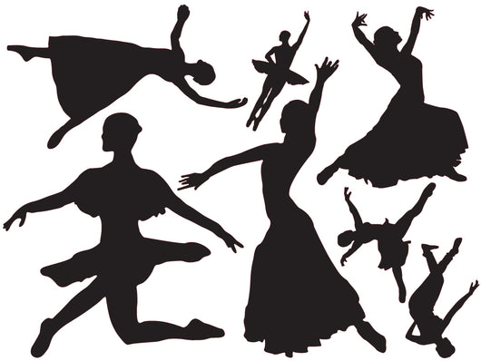 Black Dance Silhouettes Wall Decal Sticker Set Wall Decal
