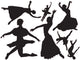 Black Dance Silhouettes Wall Decal Sticker Set Wall Decal