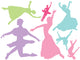 Colorful Dance Silhouettes Wall Decal Sticker Set Wall Decal