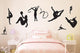 Black Gymnastics Silhouettes Wall Decal Sticker Set Wall Decal