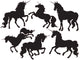 Black Unicorn Silhouettes Wall Decal Sticker Set Wall Decal