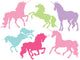 18 W Multicolor Unicorn Wall Decal Sticker Set Wall Decal