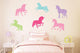 18 W Multicolor Unicorn Wall Decal Sticker Set Wall Decal
