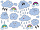 Moody Rain Clouds Wall Decal Sticker Set Wall Decal