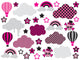 Emo Clouds and Sky Wall Decal Sticker Set Wall Decal