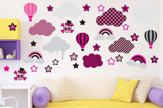 Emo Clouds and Sky Wall Decal Sticker Set Wall Decal