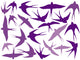 Purple Swallows Wall Decal Sticker Set Wall Decal