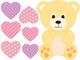 Pink Teddy Bear Love Wall Decal Sticker Set Wall Decal