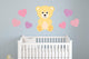 Pink Teddy Bear Love Wall Decal Sticker Set Wall Decal