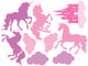 Pink Unicorn Silhouettes Wall Decal Sticker Set Wall Decal
