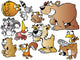 Cartoon Forest Animals Wall Decal Sticker Set Wall Decal