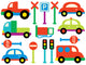 Baby Vehicles and Street Wall Decal Sticker Set Wall Decal
