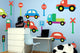 Baby Vehicles and Street Wall Decal Sticker Set Wall Decal