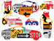 Car Signs Collage Vehicle Wall Decal Sticker Set Wall Decal