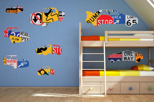 Car Signs Vehicle Silhouettes Wall Decal Sticker Set Wall Decal