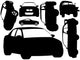 Black Car Silhouettes Wall Decal Sticker Set Wall Decal