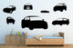 Black Car Silhouettes Wall Decal Sticker Set Wall Decal