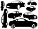 Vehicle Silhouettes Black Car Wall Decal Sticker Set Wall Decal