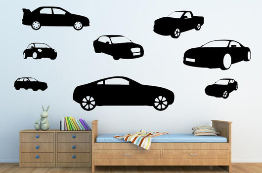 Vehicle Silhouettes Black Car Wall Decal Sticker Set Wall Decal