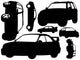 Car Silhouettes Wall Decal Sticker Set Wall Decal